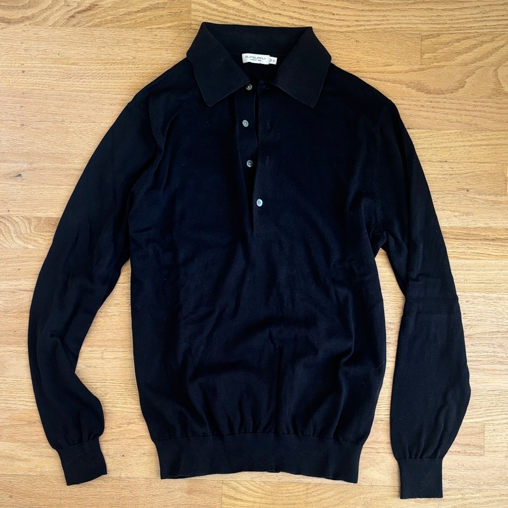 Suitsupply Black Long Sleeve Polo Shirt